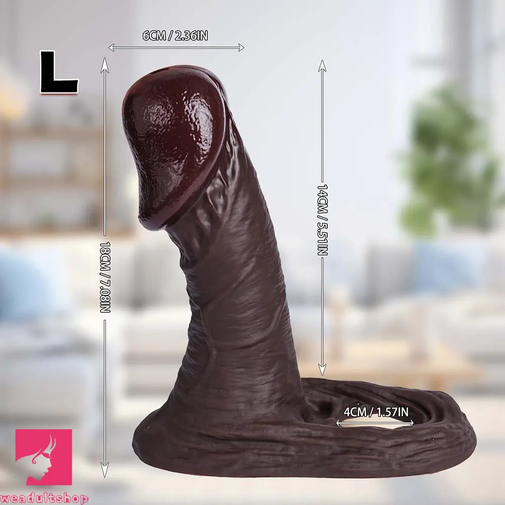 5.51in 6.29in 7.08in Big Mushroom Head Penis Sheath Reusable Dildo Sleeve