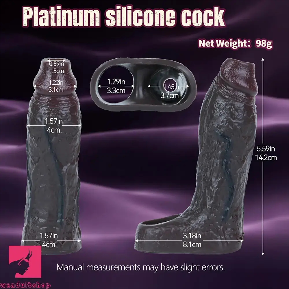5.59in Realistic Dildo Penis Sleeve Cock Ring For Deep Stimulation Love