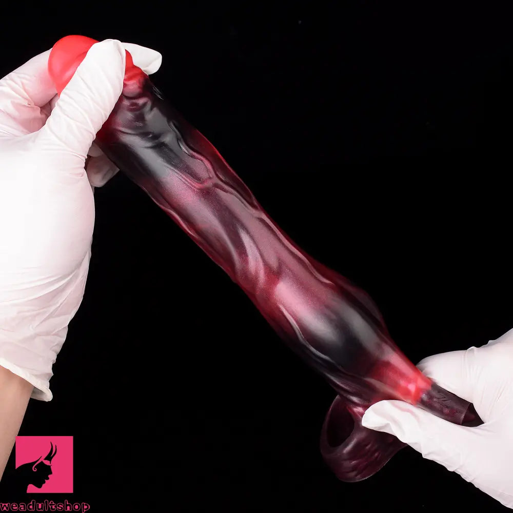 7.09in Silicone Cock Sleeve Knot Dildo Vibrating Hollow Cock Ring Penis Toy