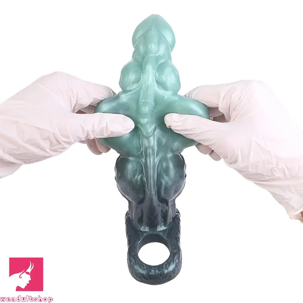8.85in Platinum Liquid Silicone Penis Sleeve Dildo For Thickening Real Toy