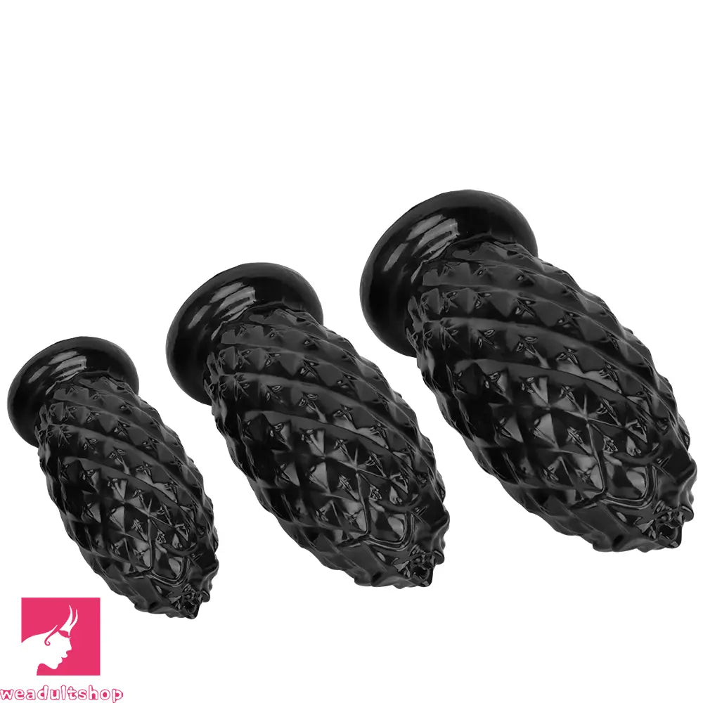 8.26in 10.03in 11.81in Black Big Pineapple Penis PVC Thick Anal Cock Dildo