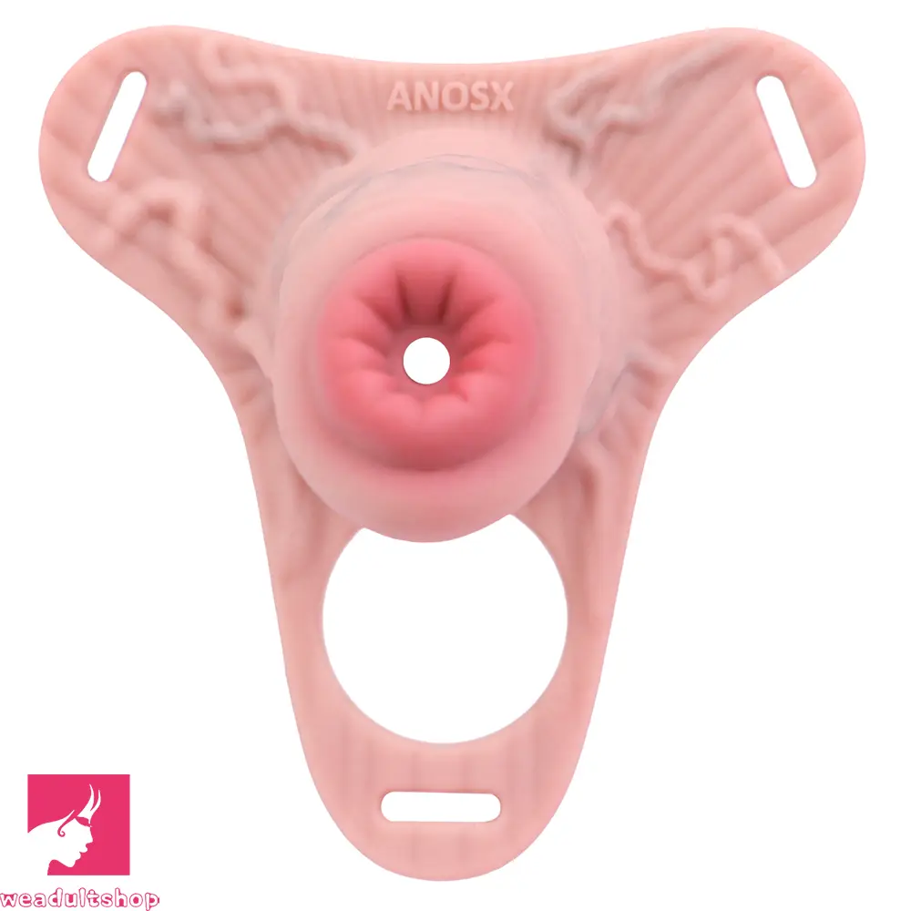 4.92in Silicone Animal Penis Cage Strap on Chastity Dildo Lock Cock Ring