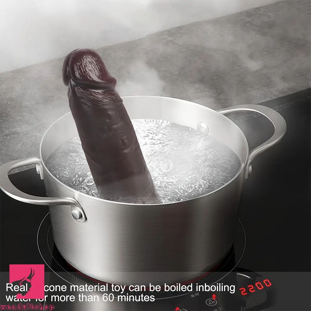 7.8in Liquid Silicone Dual-hardness Makeup Real Cock Soft Uncut Dildo