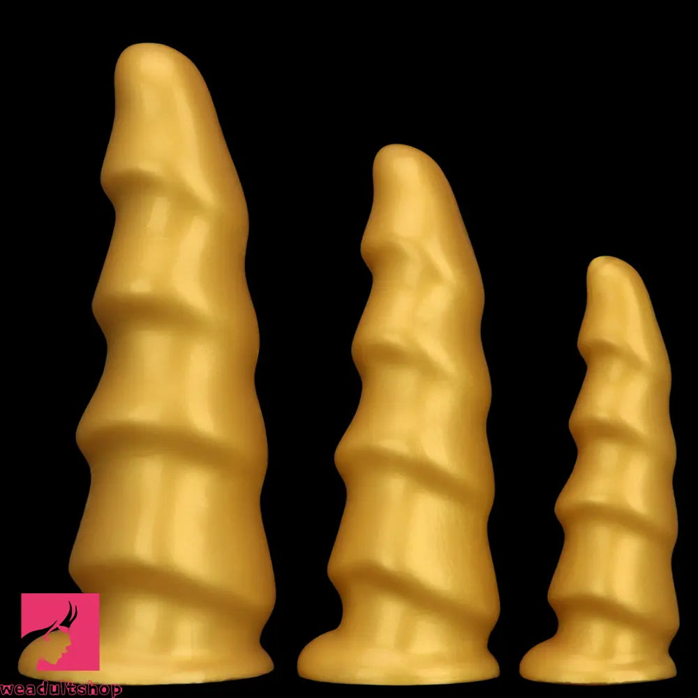 6.49in 8.26in 10.03in Golden Silicone Fantasy Dildo For Couples Unisex