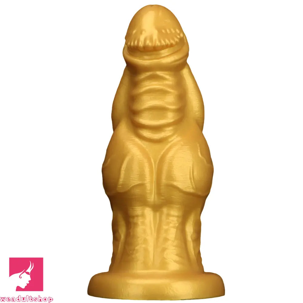 8.66in 9.06in 9.84in 11.42in 12.4in Golden Silicone Fantasy Soft Anal Dildo