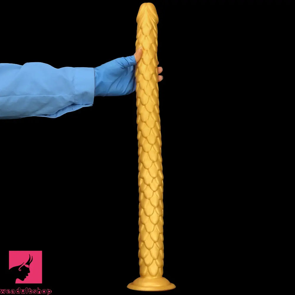 24.4in Gold Silicone Extra-long Scales Huge Dildo For Women Men Cock