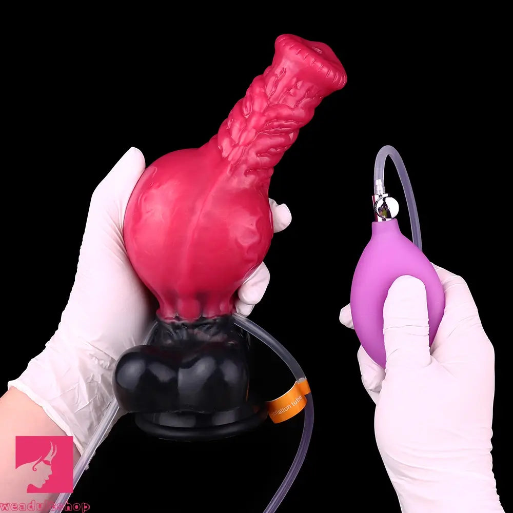 8.26in Horse Knotted Silicone Soft Big Dildo Ejaculating Penis Sex Toy