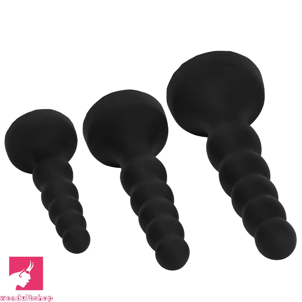 6.69in 8.66in 10.23in Black Silicone Soft Large Anal Plug Cock Dildo