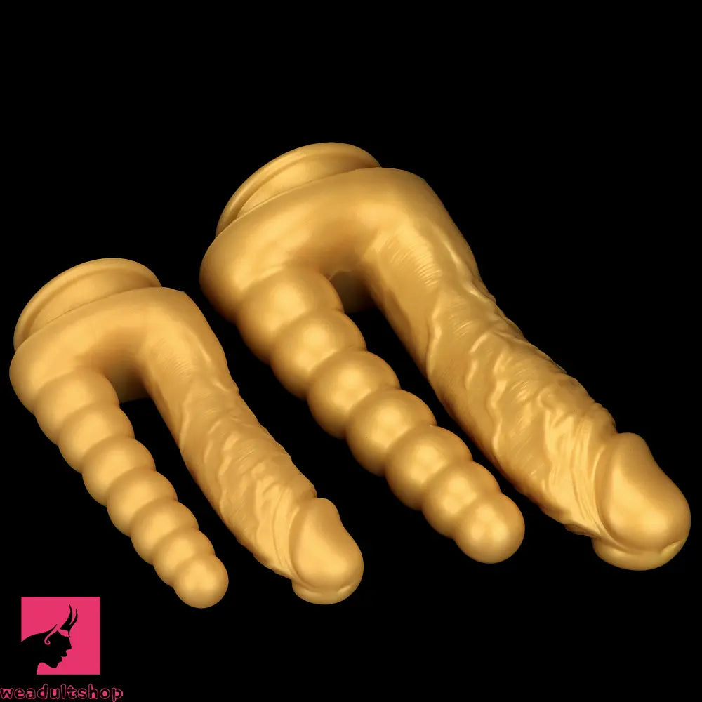 7.87in 10.43in Large Silicone Double-ended Dildo Soft Clit Masturbator