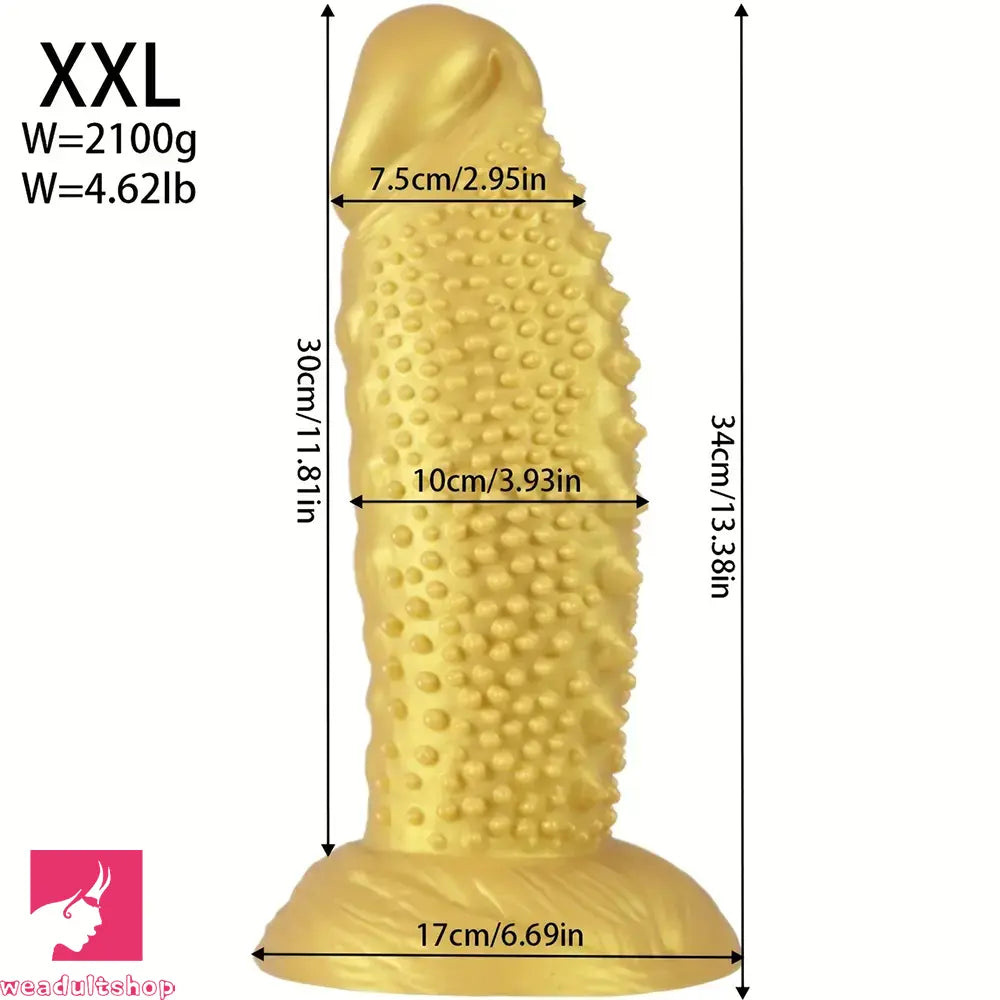 7.08in 8.66in 10.23in 11.81in 13.38in Spiky Particles Huge Dildo With Penis
