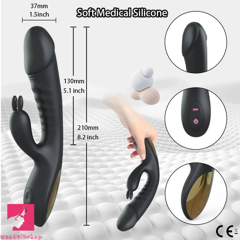 8.2in Rabbit Vibrator Double End G Spot Cock Dildo Clitoral Stimulator