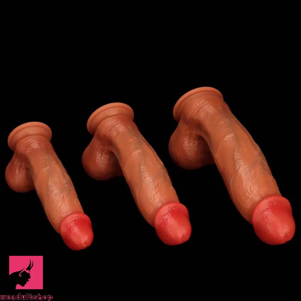 9.05in 10.23in 11.81in Oversized Curved Mushroom Head Silicone Sex Dildo