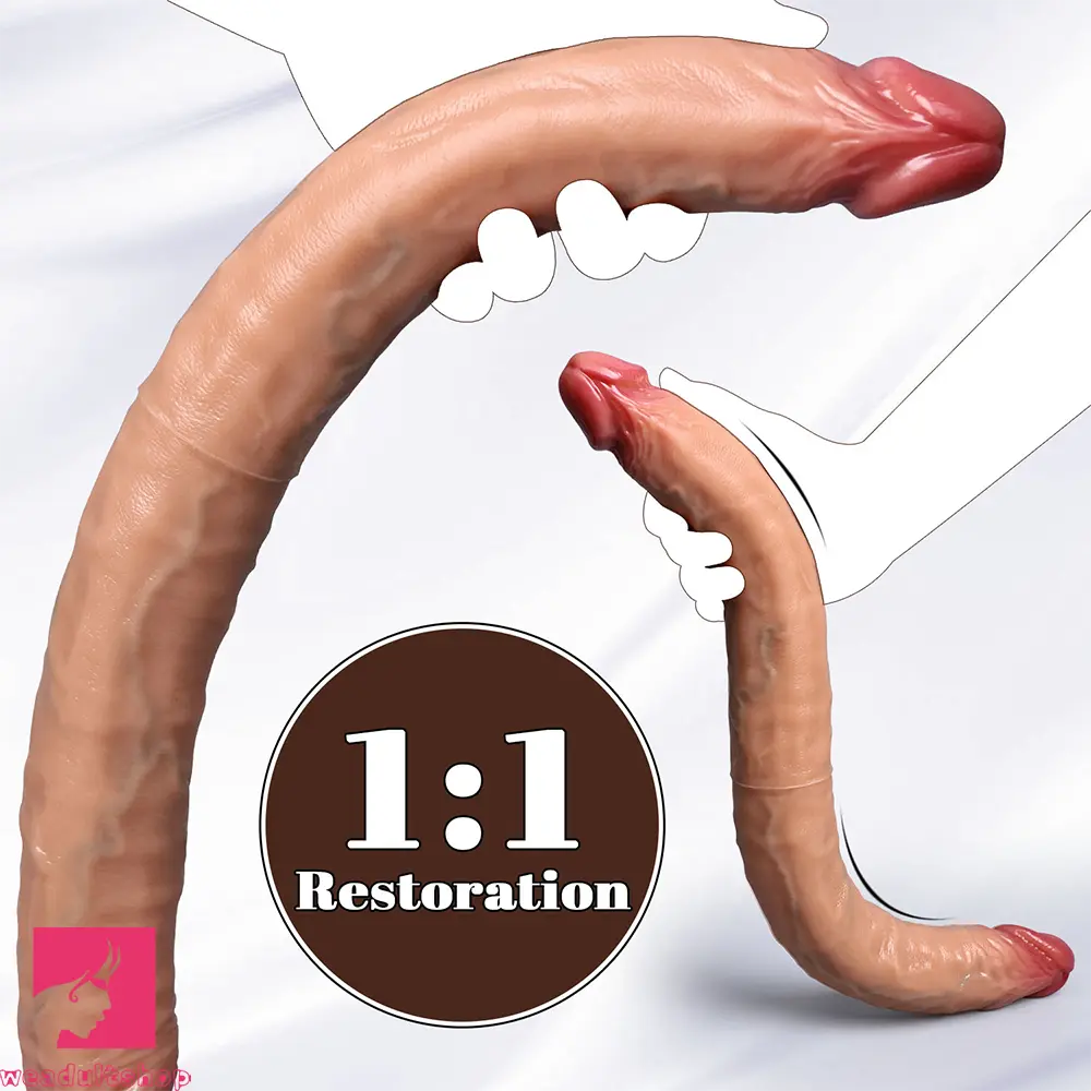 18.3in Dual Sided Dildo Soft Big Silicone Cock For Masturbation Aid