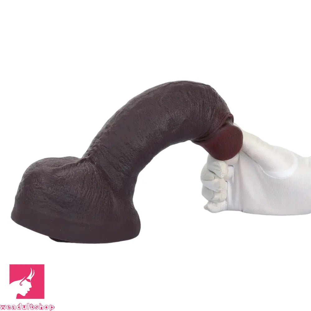 10.64in Real Skin Thick Big Silicone Curved Dildo For Vaginal Flirting Toy