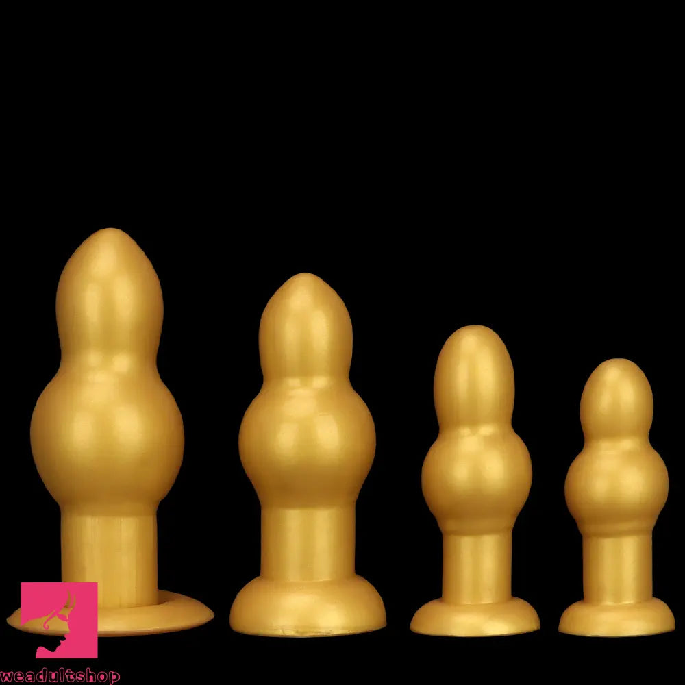 4.53in 5.12in 6.1in 7.48in Silicone Gold Calabash Brothers Alien Anal Dildo