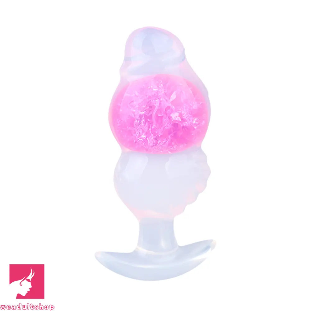 5.63in Luminous Silicone Anal Beads Dildo Anal Cock Toy With Anchor