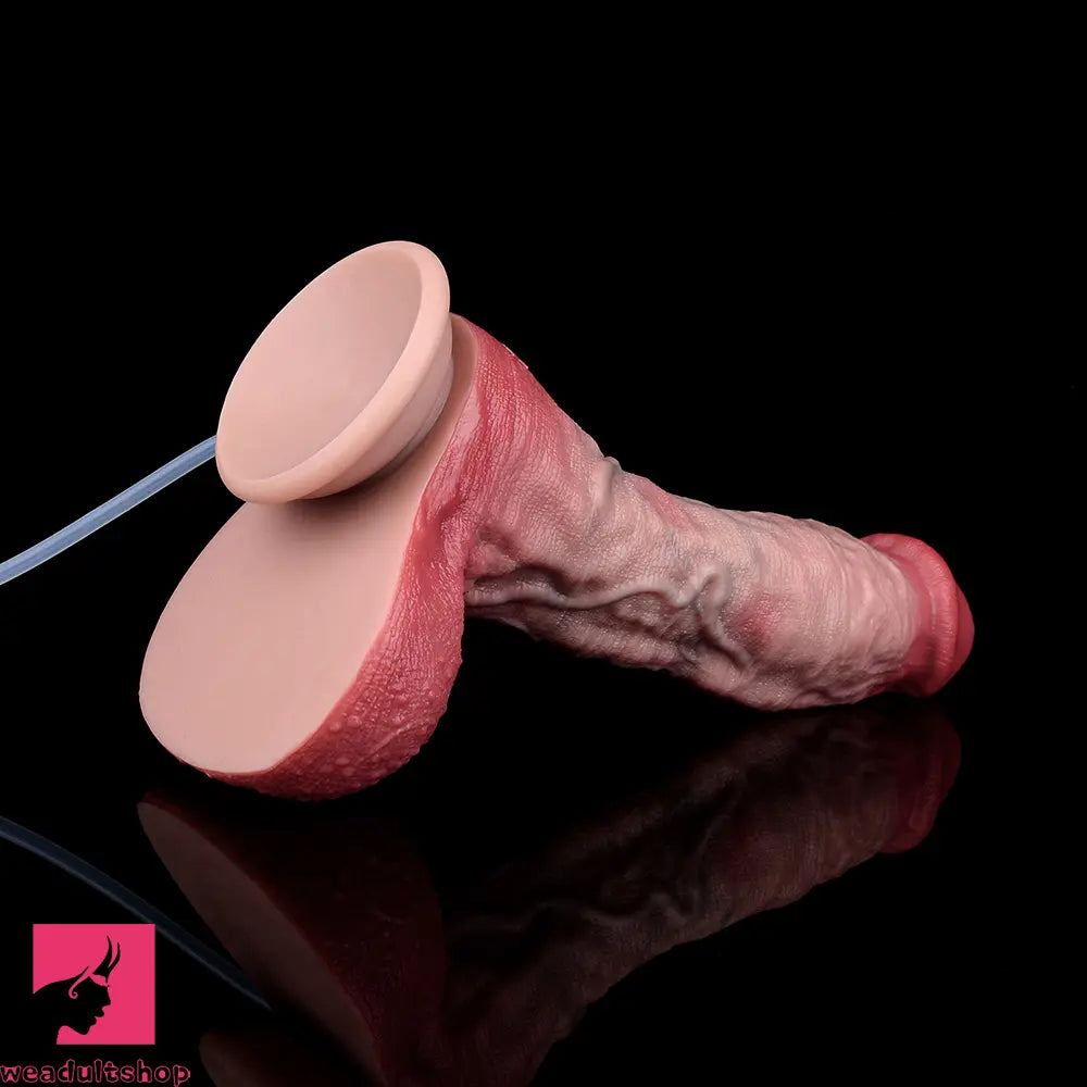 9.65in Dual Density Silicone Ejaculating Dildo Cock Dildo For Jerking Off