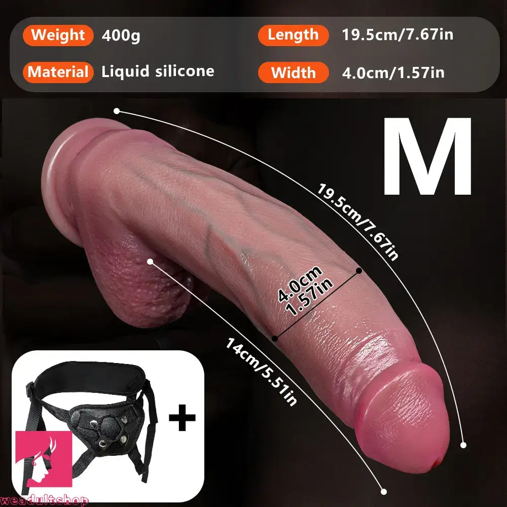 6.1in 7.67in 9.64in Curved Real Strap on Dildo Realistic Sex Toy For Love