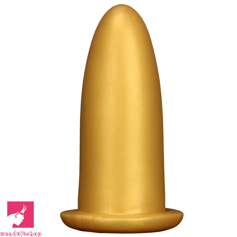 4.72in 5.7in 7.08in 8.26in Gold Silicone Soft Thick Missile Design Dildo Toy