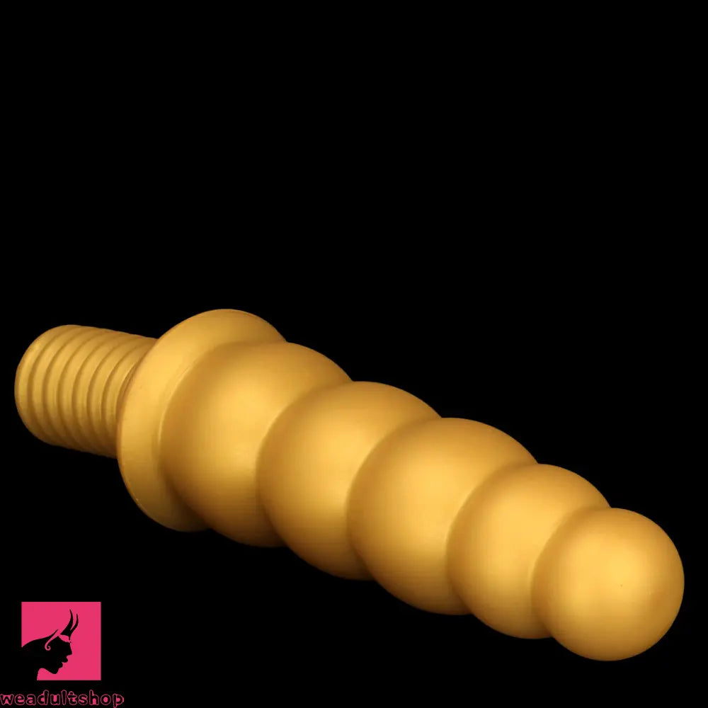 10.62in 14.56in Gold Silicone Anal Plug Dildo With Handle For Love Sex