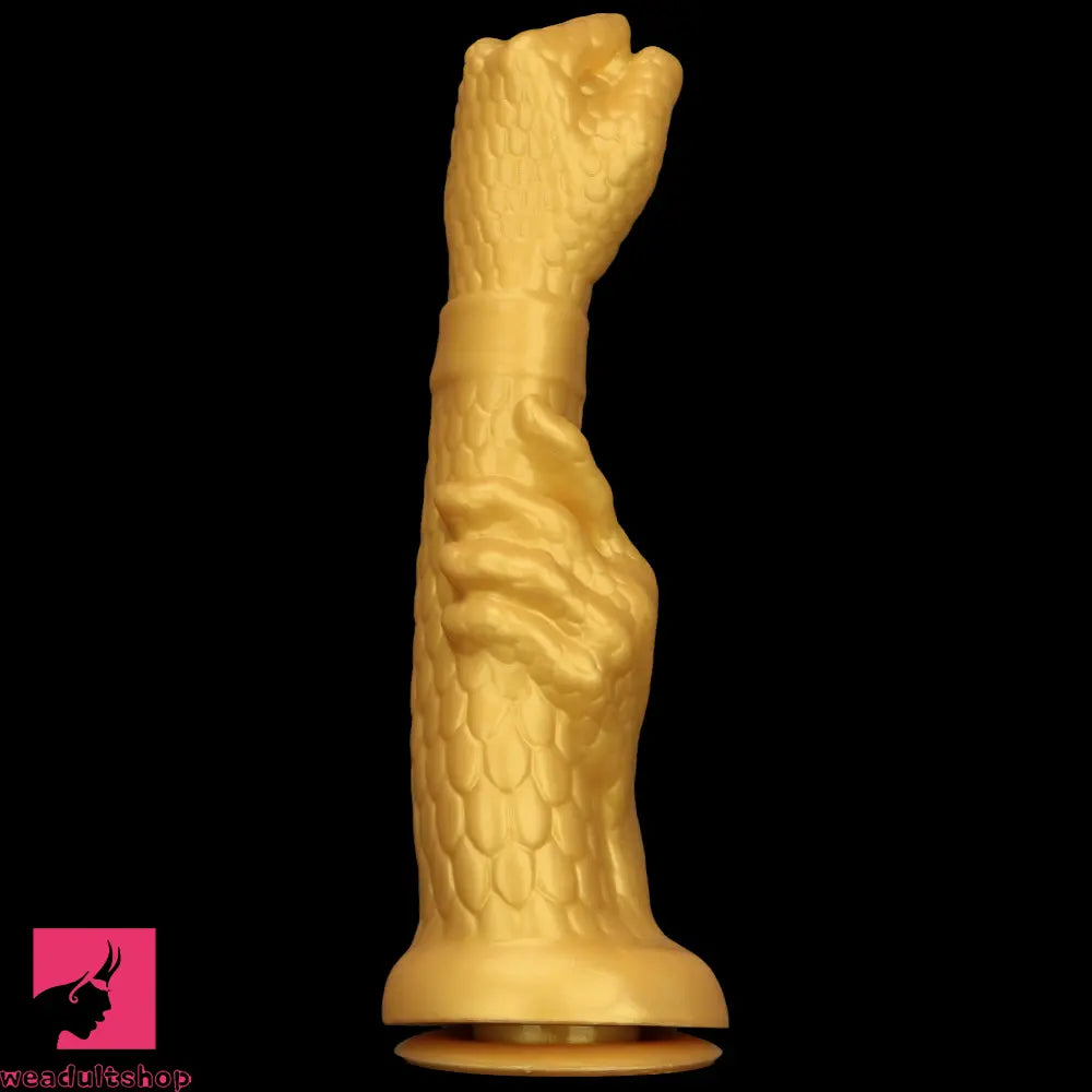 13in Golden Silicone Fist Large Prosthetic Arm Hand Dildo For Fist Hand