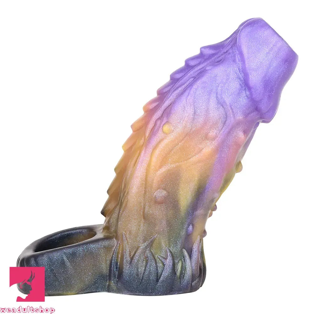 5in Dragon Fantasy Spiked Silicone Soft Dildo Sleeve Cock Extender Sex Toy