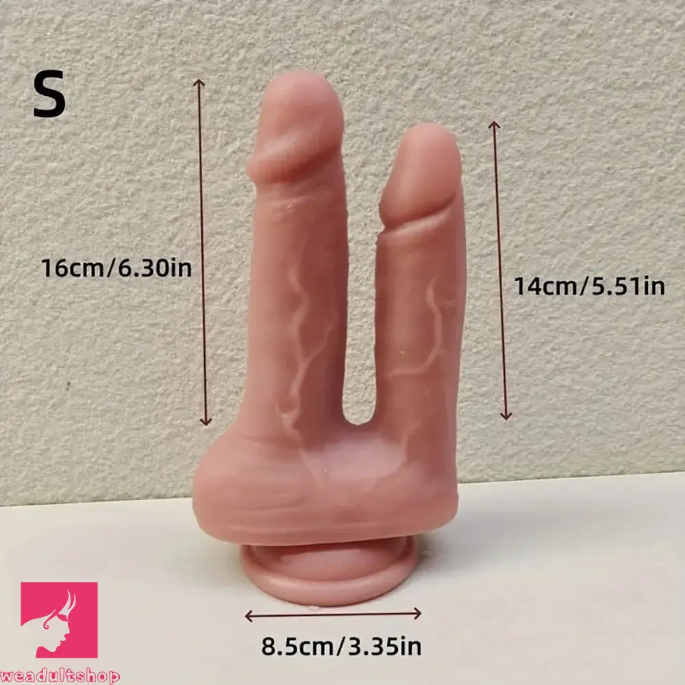 6.3in 7.09in Realistic Double Ended Dildo For Double Penetration Sex Game