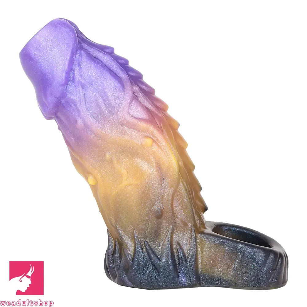 5in Dragon Fantasy Spiked Silicone Soft Dildo Sleeve Cock Extender Sex Toy