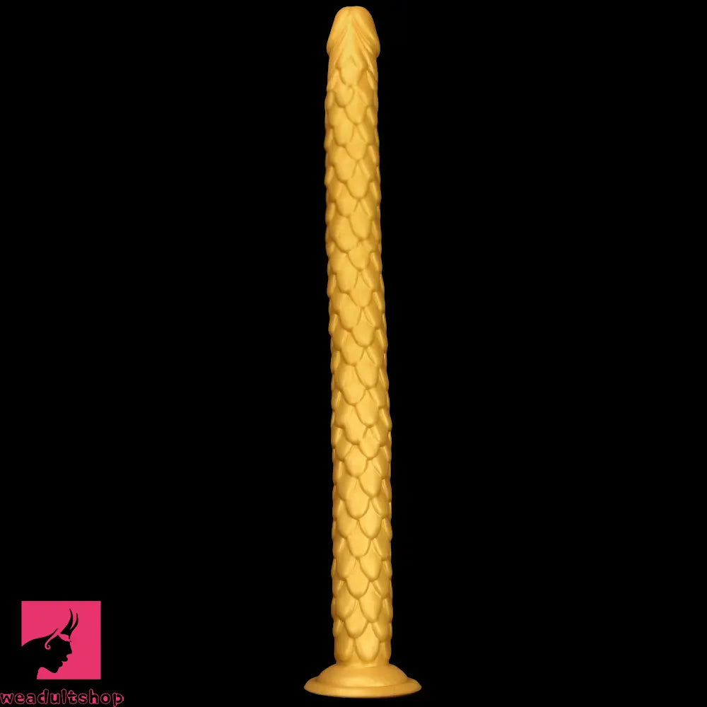 24.4in Gold Silicone Extra-long Scales Huge Dildo For Women Men Cock