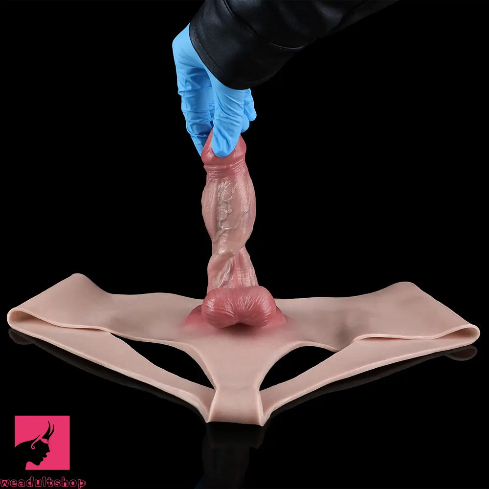 5.9in Silicone Lifelike Strap on Dildo Panty Realistic Texture Real Cock Glans