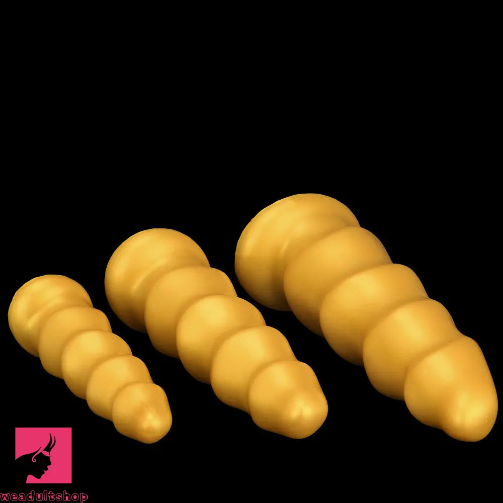 6.49in 8.26in 10.03in Golden Silicone Fantasy Dildo For Couples Unisex