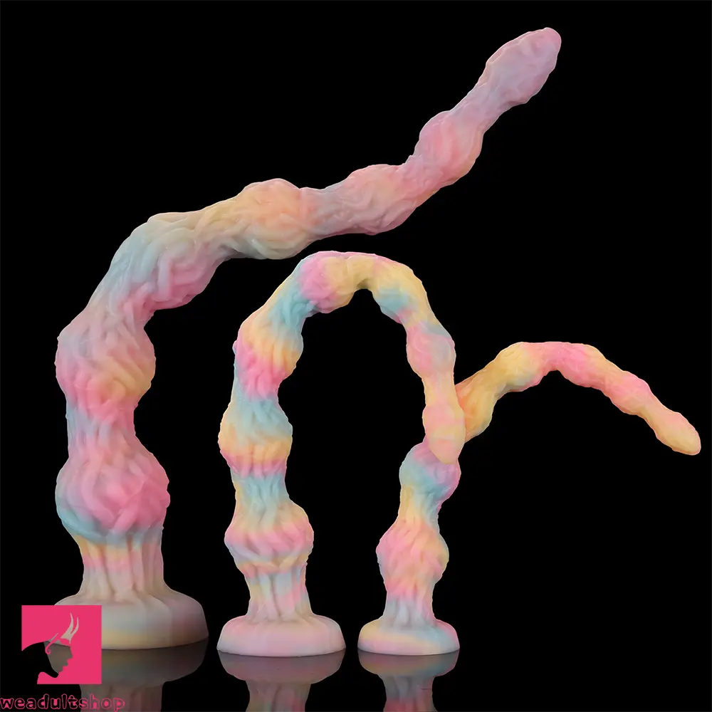 17.32in 21.25in 25.19in Luminous Pull Beads Silicone Dildo Butt Plug Rare Cock