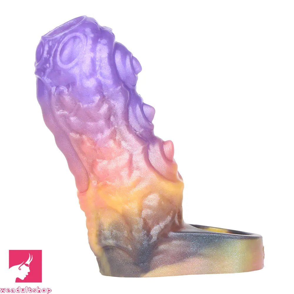 4.56in Gromsa Tentacle Silicone Soft Dildo Sleeve Cock Extender Sex Toy
