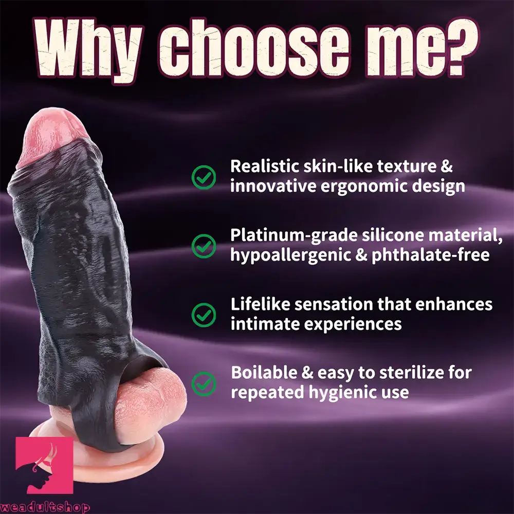 5.19in Deep Veins Open Head Silicone Hollow Dildo Sleeve For Love Sex