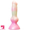 7.49in Dog Cock Knot Dildo Silicone Soft Animal Cock Luminous Clit Dildo