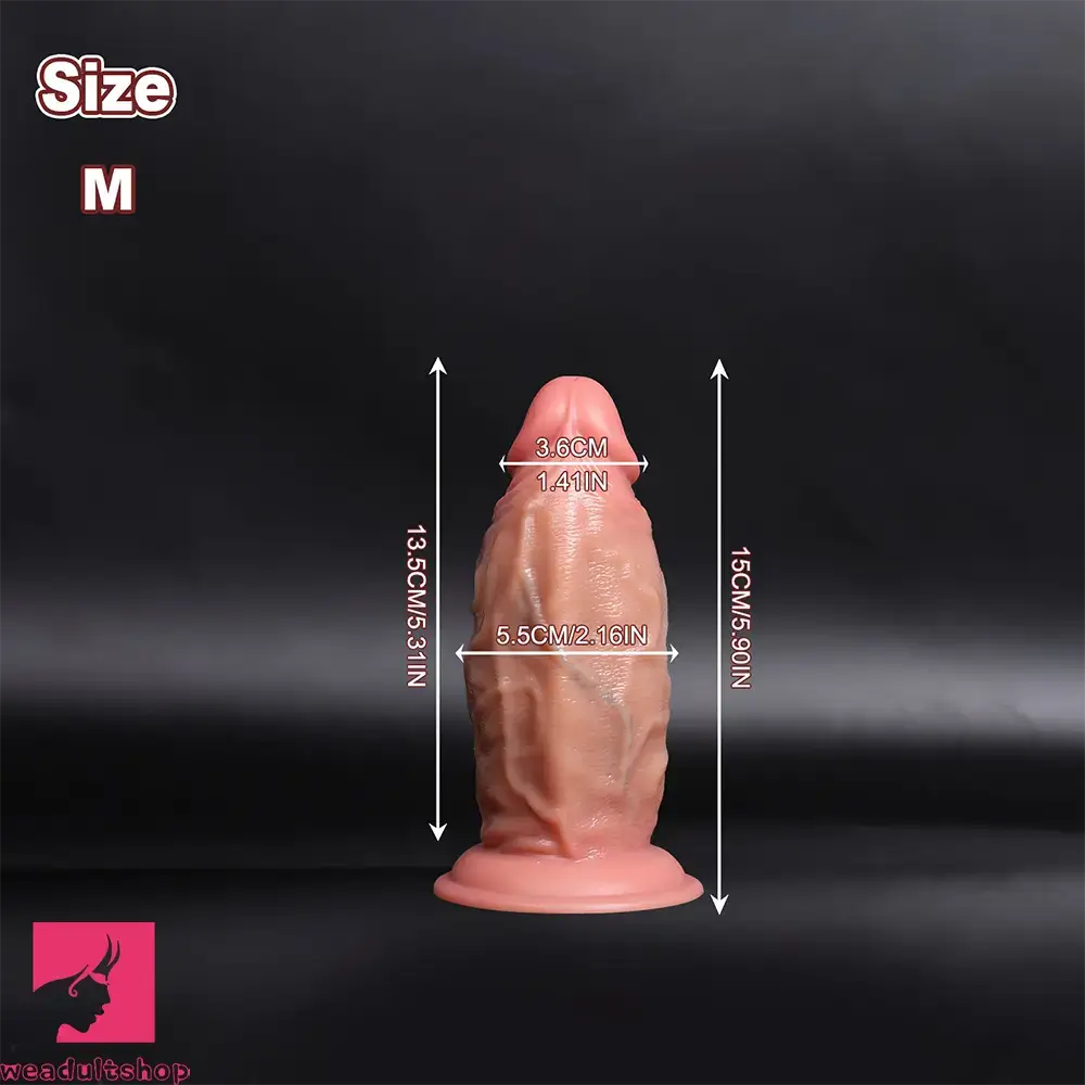 4.92in 5.9in 6.69in 8.07in 9.05in Real Thick Dual Density Silicone Real Dildo