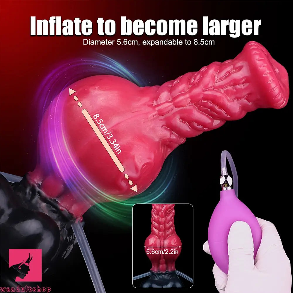 8.26in Horse Knotted Silicone Soft Big Dildo Ejaculating Penis Sex Toy