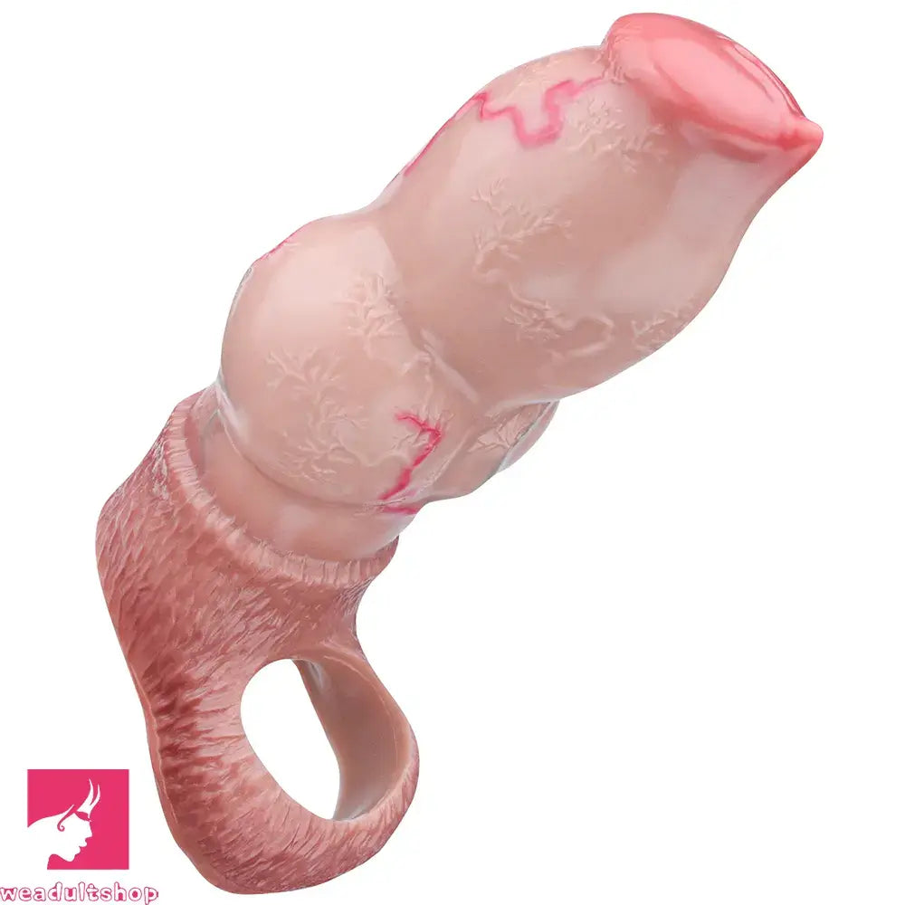 5.66in 6.73in 7.12in Realistic Dog Knot Silicone Dildo Sleeve Highquality Toy