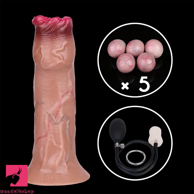 6.57in Silicone Ovipositor Expandable Dildo Realistic Penis Foreskin Tunnel