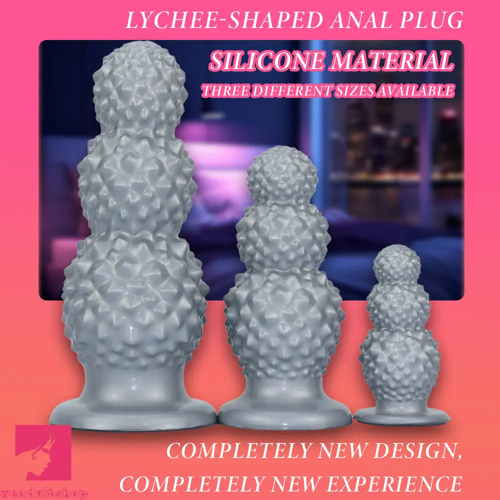 4.52in 6.73in 9.44in Lychee Shape Silicone Soft Butt Plug Dildo Sexy Product