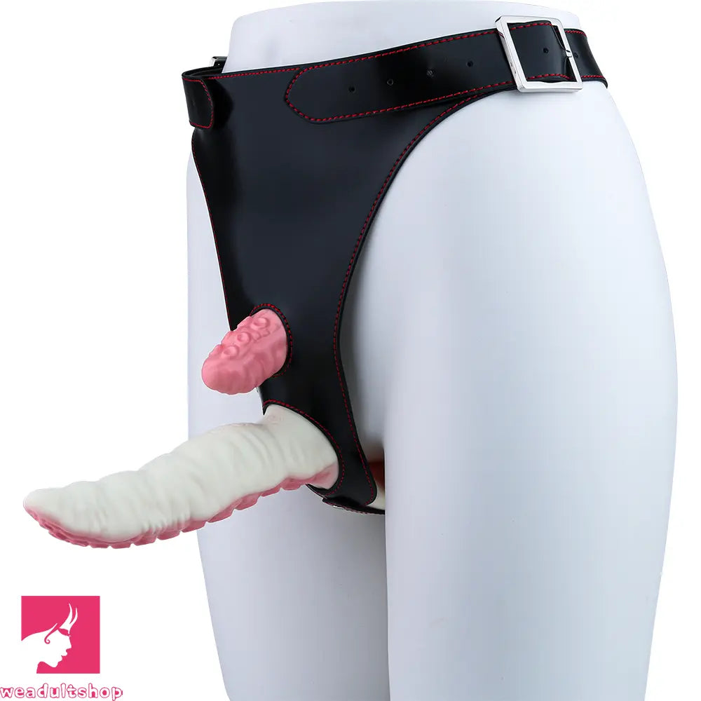 6.5in Tentacle Strap on Vibrating Dildo Natural Curved Soft Cock Toy