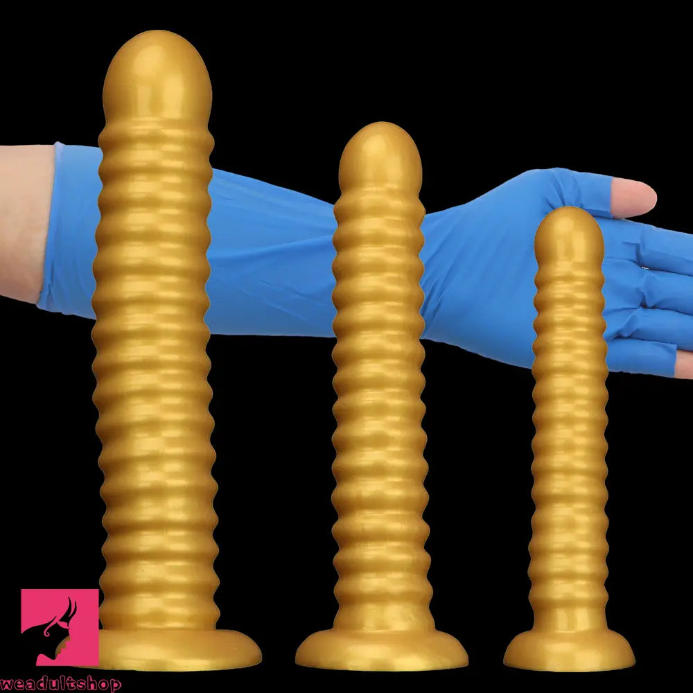 9.64in 11.81in 13.18in Golden Silicone Thread Soft Big Dildo Masturbator