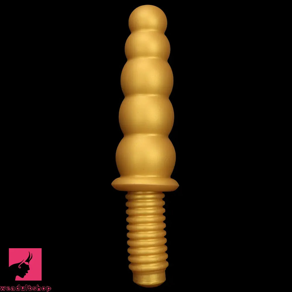 10.62in 14.56in Gold Silicone Anal Plug Dildo With Handle For Love Sex