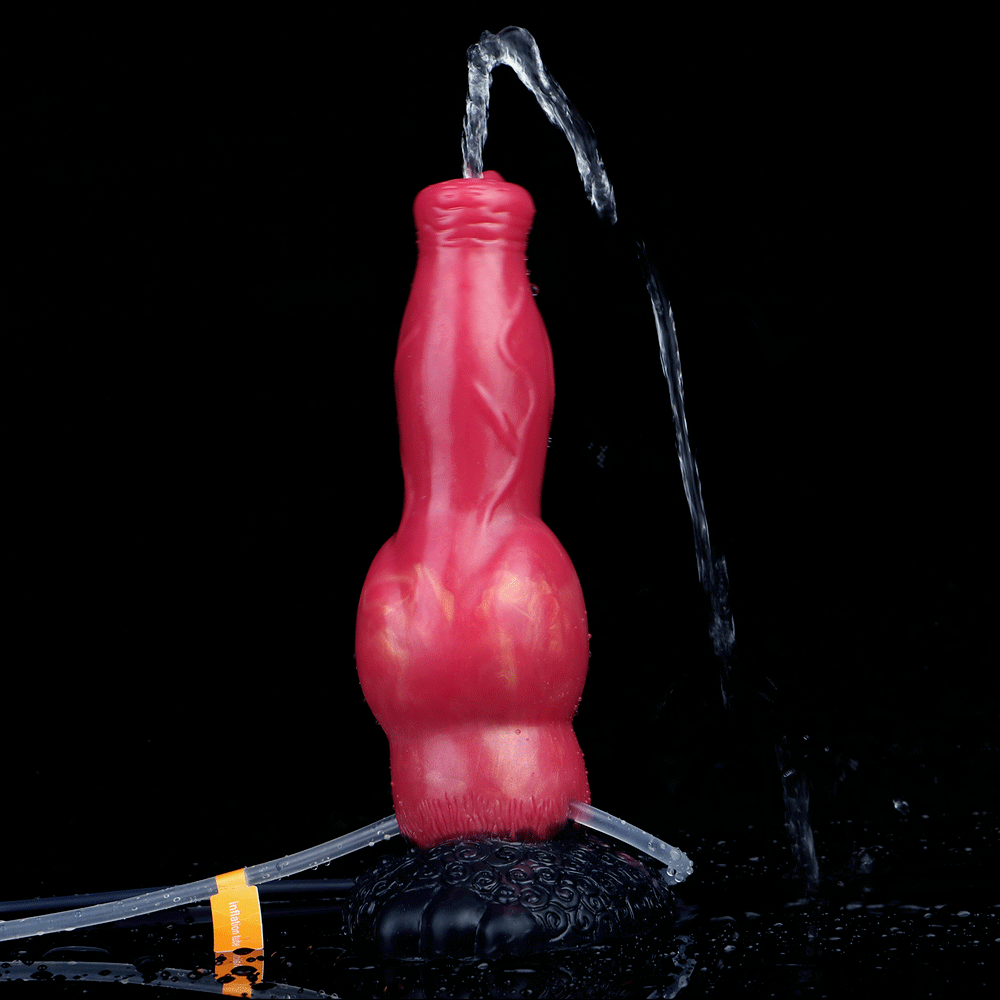 8.46in Knotted Silicone Soft Big Dog Ejaculating Dildo Penis Sex Toy