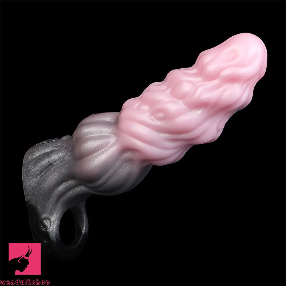 7.87in Hollow Fantasy Silicone Penis Sleeve Dildo For Physical Delay Control