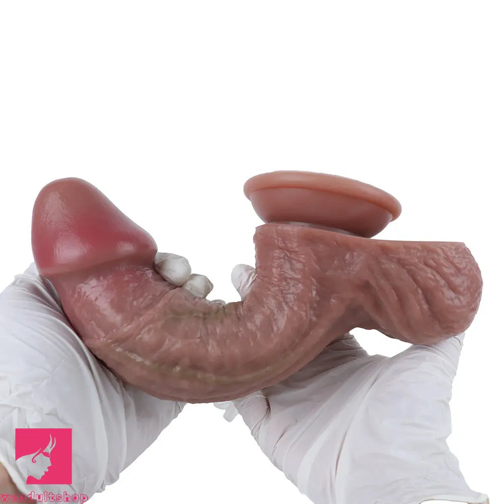 9.05in Real Skin Ejaculating Strap on Dildo For Beginners Manual Cock Dildo
