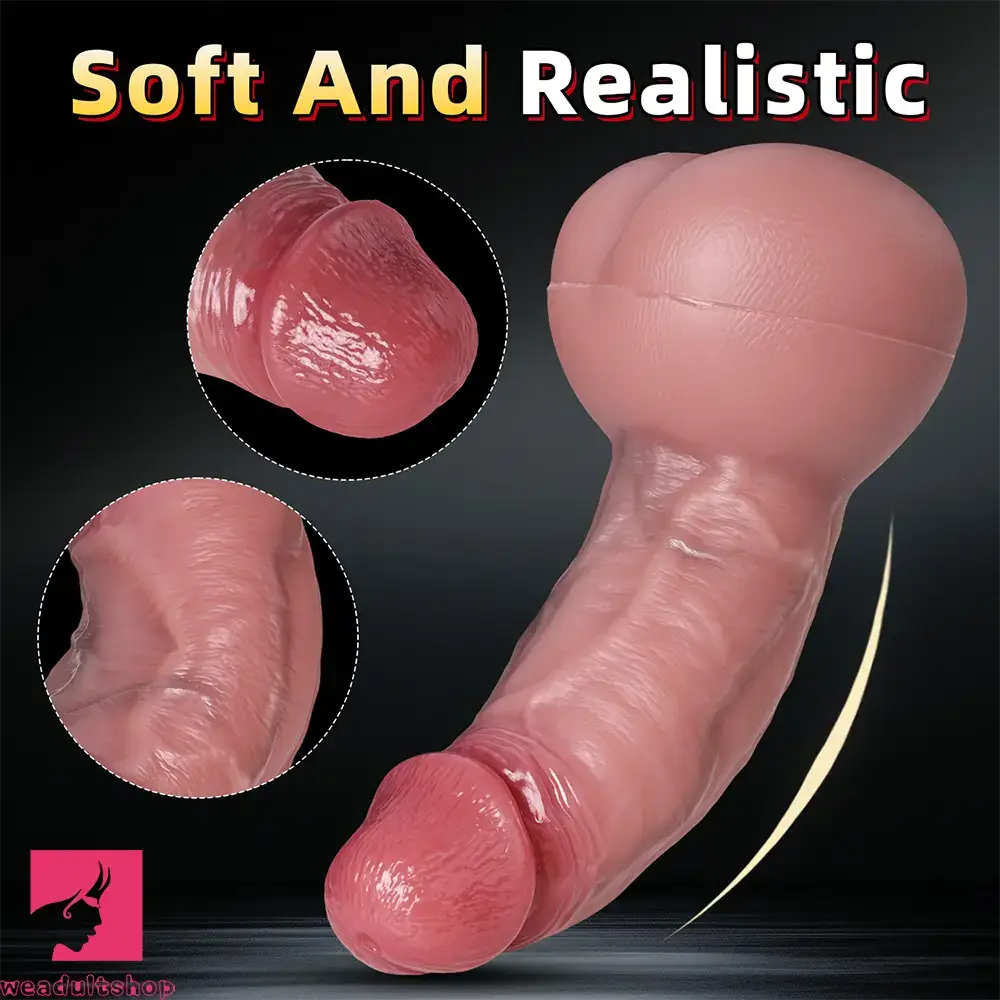 8.6in 3D Anal Tunnel Pocket Pussy Dildo With Anus Smooth Head Love Toy