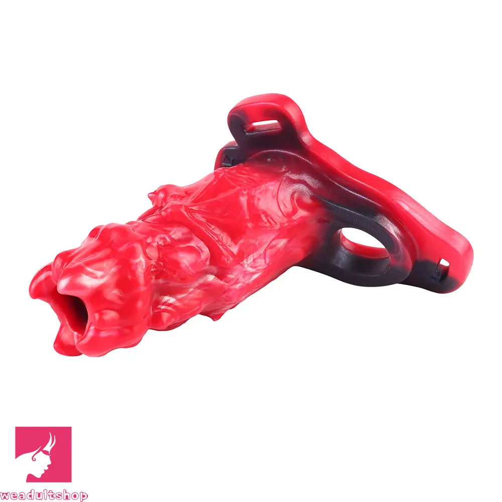 5.39in Hollow Dildo Silicone Soft Fantasy Odd Strap on Cock Sleeve Love