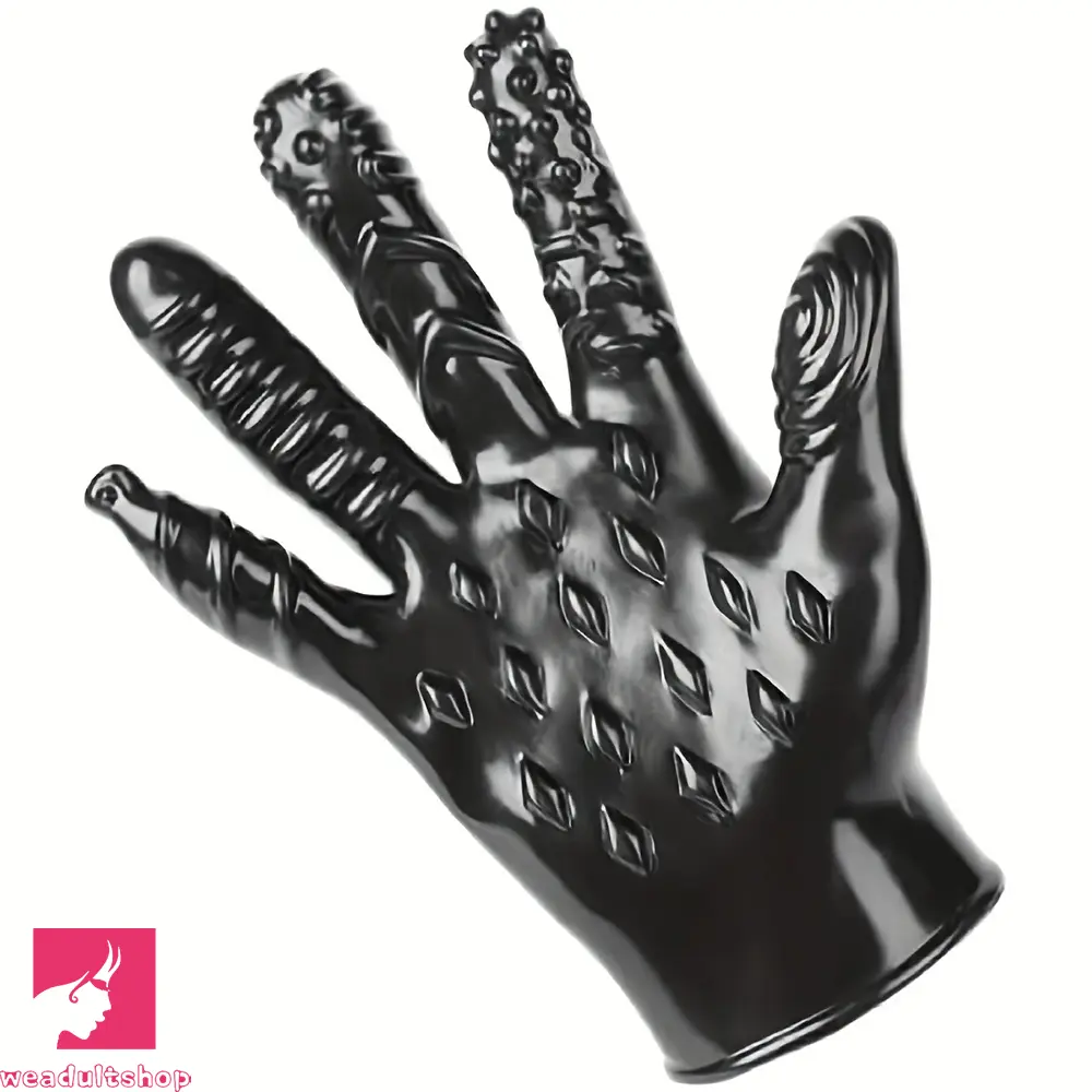 8.3in Finger Spiked Dildo Glove For Manual Massage Stimulating Clit Toy