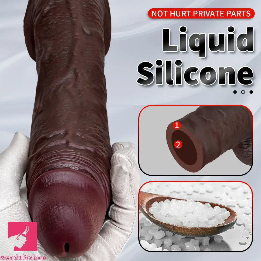 11.22in Realistic Curved Strap on Silicone Big Dildo Couples Flirting Dildo
